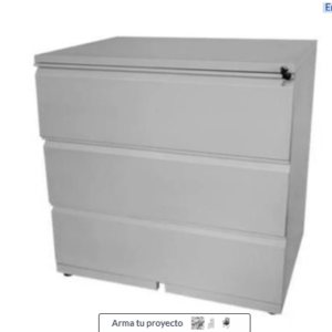 Archivador Horizontal 3 Gavetas 102x90x50cm Gris