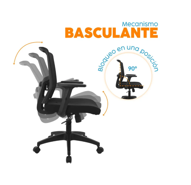 Silla Escritorio Ergonomica Negro Delphi - Imagen 6