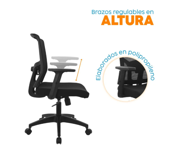 Silla Escritorio Ergonomica Negro Delphi - Imagen 2